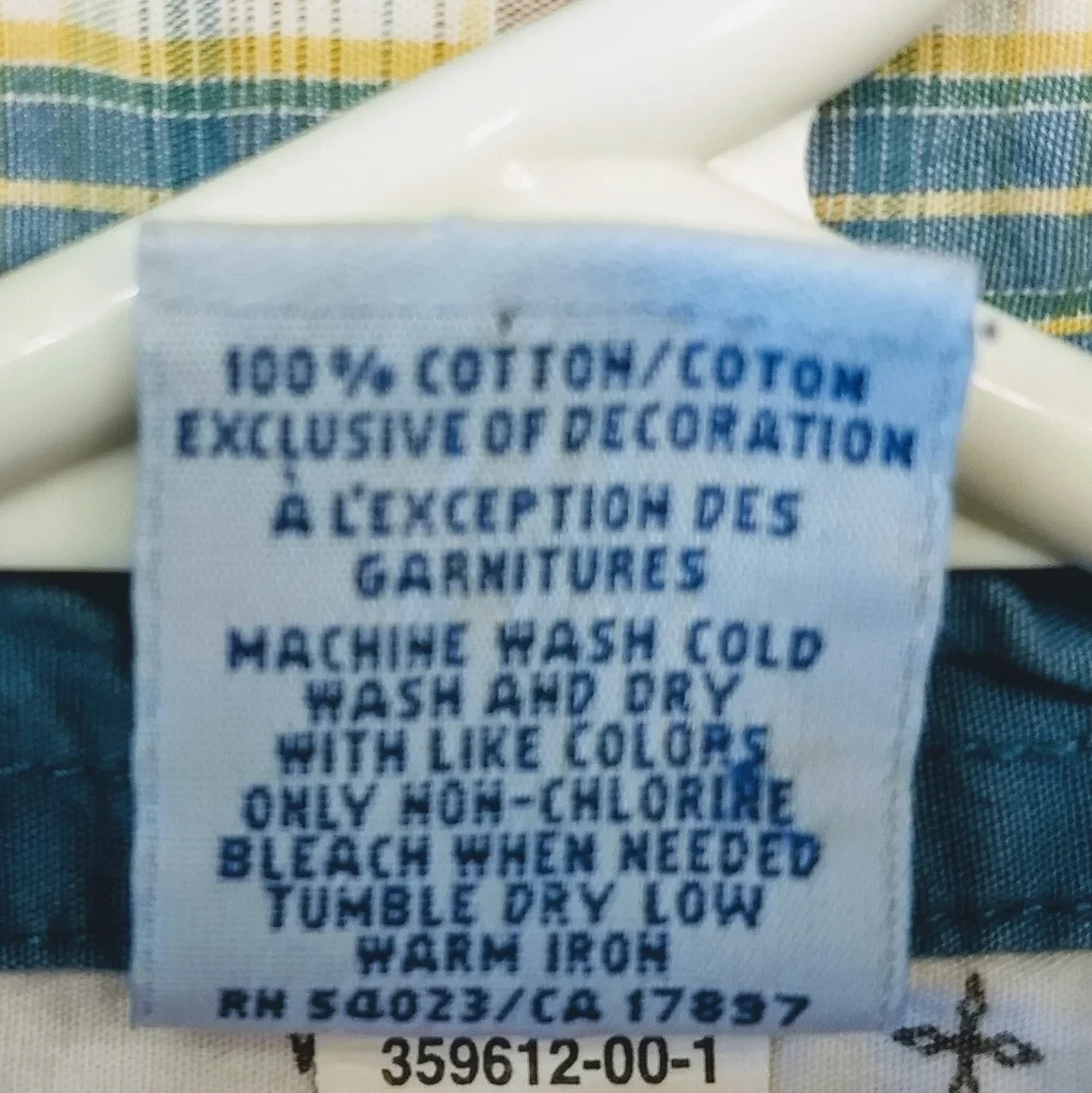 Boy's Old Navy Striped Button Up Shirt Medium - Blue Brown Stripes - Size Medium